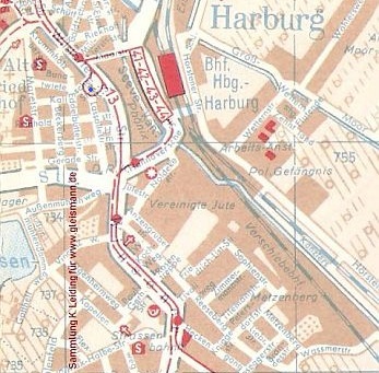 FALK-Plan von 1960 mit der Harburger Innenstadt.