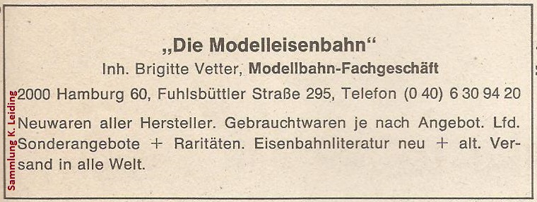 Werbung für Die Modelleisenbahn.