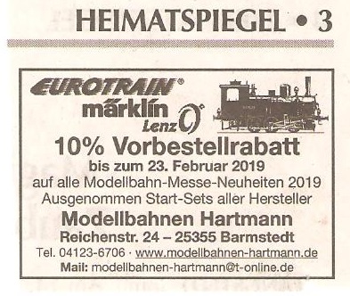 Werbung für Hartmann im Januar 2019.