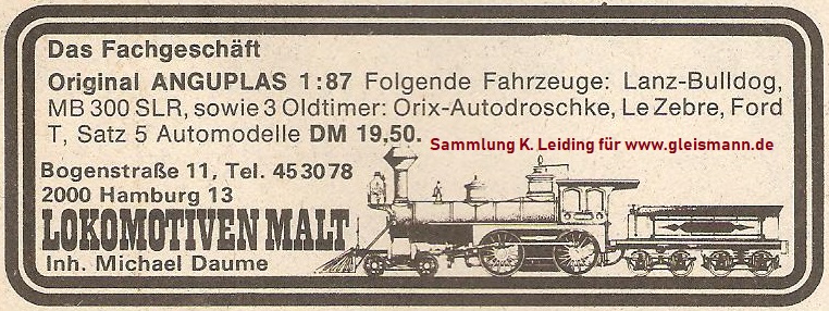 Werbung für Lokomotiven Malt.