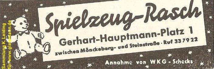 Werbung für Rasch 1959.
