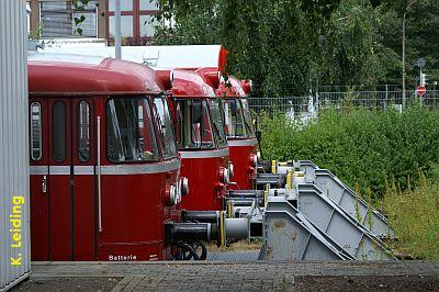 Uerdinger Schienenbusse in Kaltenkirchen im Sommer 2013.