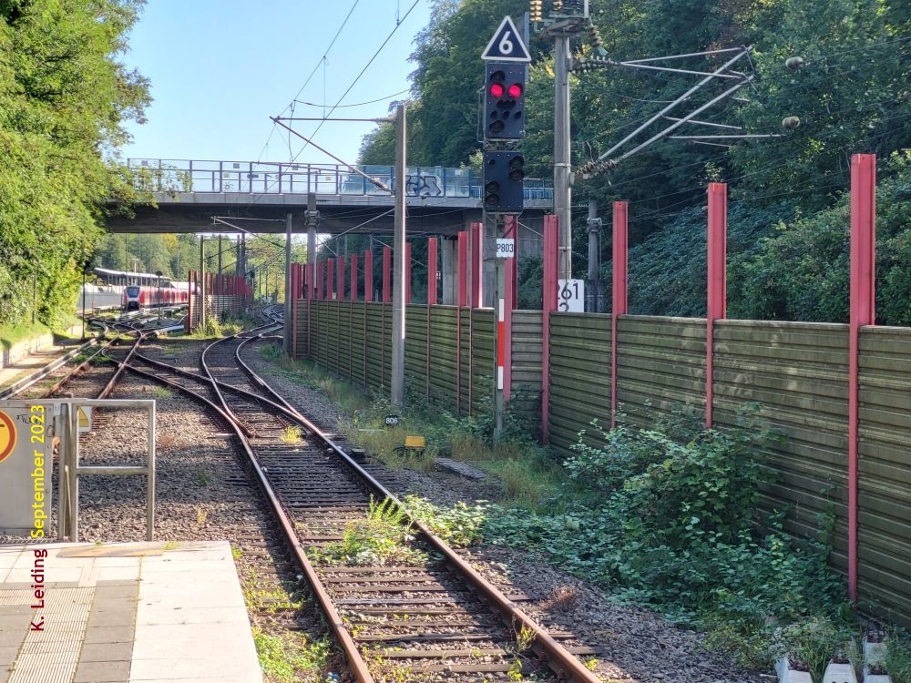 Blick vom S-Bahnsteig in Aumühle in Richtung Büchen.