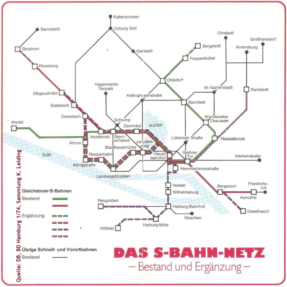 Ausschnitt aus einem Prospekt der DB, Bundesbahnsirektion Hamburg.