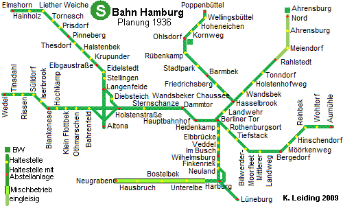 Planung der S - Bahn 1936.