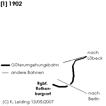 Skizze der Güterumgehungsbahn. Stand: 1902