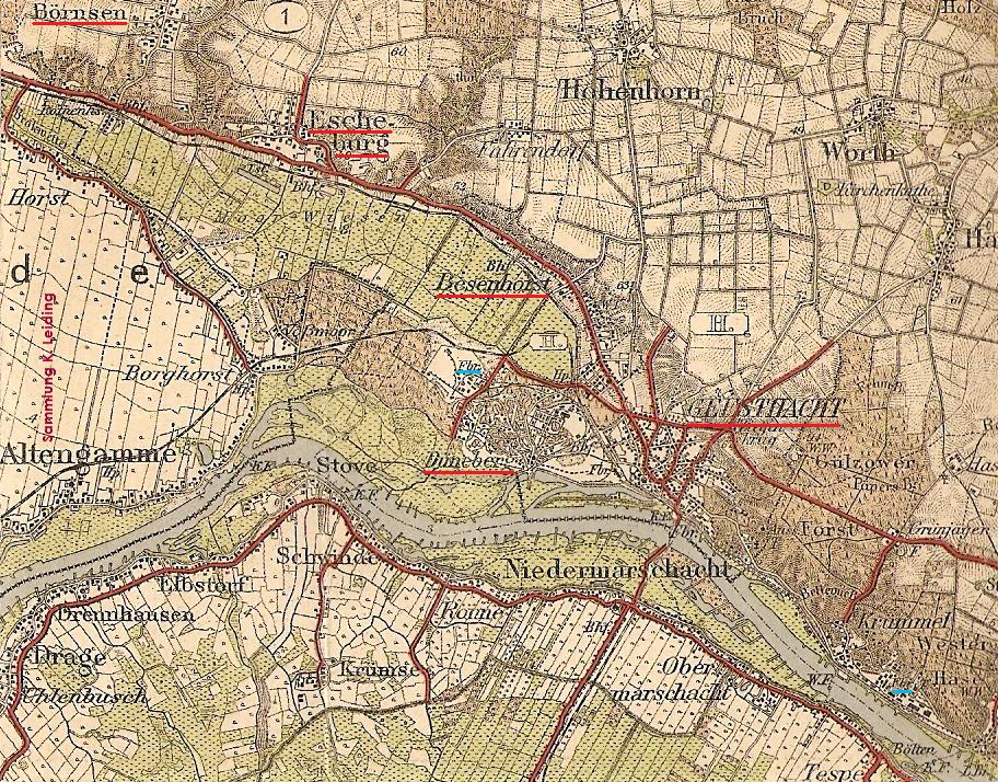 Ausschnitt einer Karte eines Hamburger Umgebungsplan von 1926.