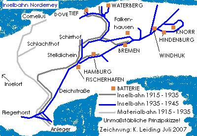 Teil 2 der Skizze der Inselbahn Norderney.