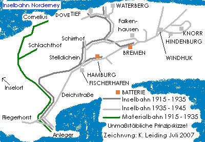 Teil 3 der Skizze der Inselbahn Norderney.