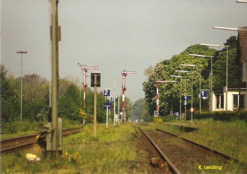Formsignale im Bahnhof Heidmühle.