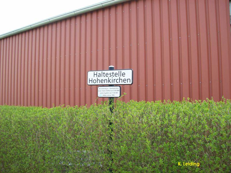 Hinweisschild in Hohenkirchen.