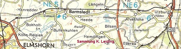 Ausschnitt aus einer Landkarte aus den 1960er Jahren mit dem Streckenverlauf der EBO.