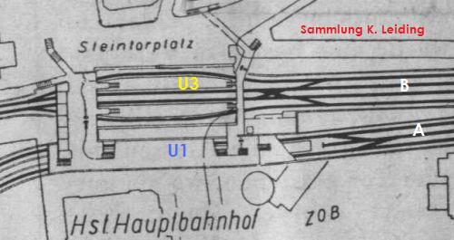Skizze der Haltestelle Hauptbahnhof.