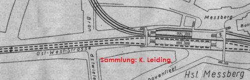 Skizze der westlichen Einfahrt zur Haltestelle Meberg.