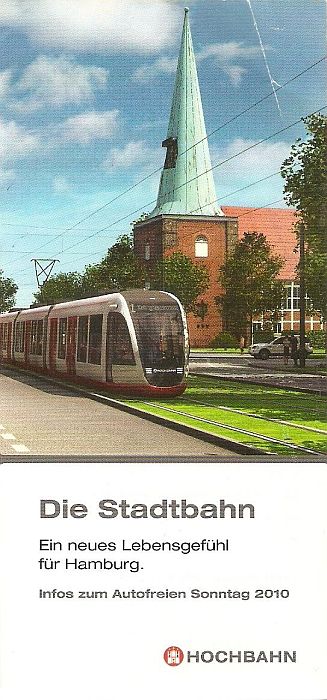 Infobroschre der Hochbahn zur geplanten Stadtbahn 2010.