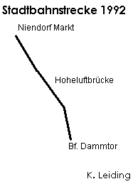 Die von der STEB favorisierte Strecke Niendorf - Dammtor.